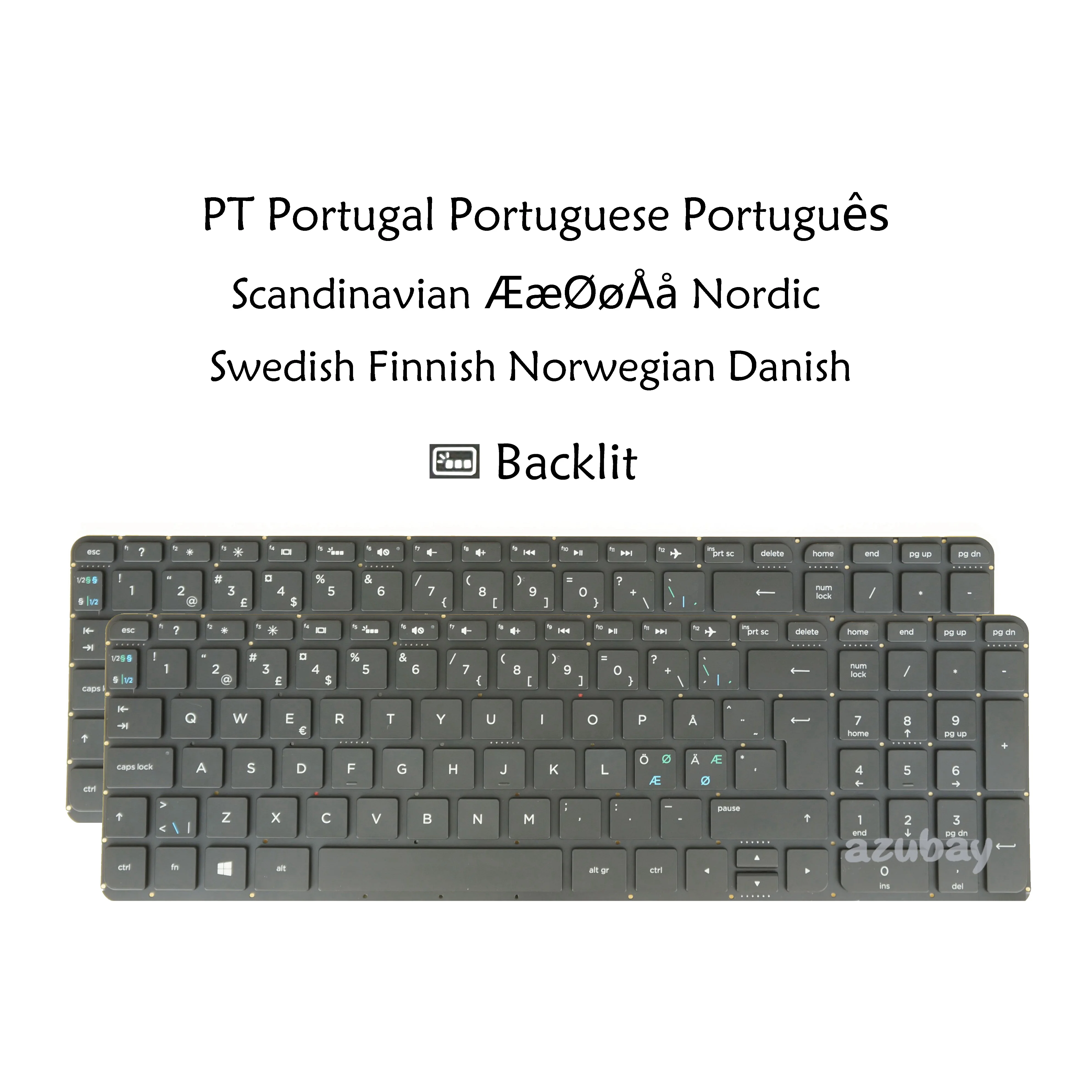 

Portuguese Nordic ND Backlit Laptop Keyboard For HP ENVY 15-k 15-k000 15t-k000 15-v 15-v000 17-k 17-k000 17t-k000 m7-k m7-k000