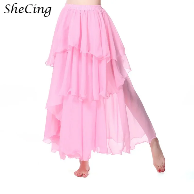 Adult Chiffon Belly Dance Skirt Costume WomanGypsy Spanish Sexy Dancing Flamenco Oriental Stage Performance Swing Dress Outfits