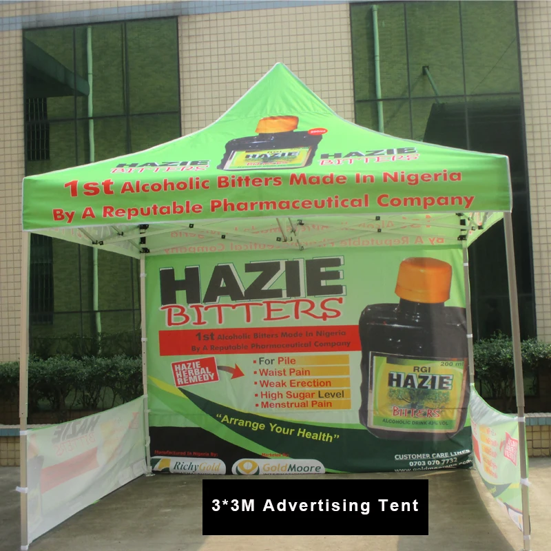 3*3 Meters Outdoor Advertising Tent Customized Logo Customized Color Promotion Event Tents For Ceremony Sun Shading And Business