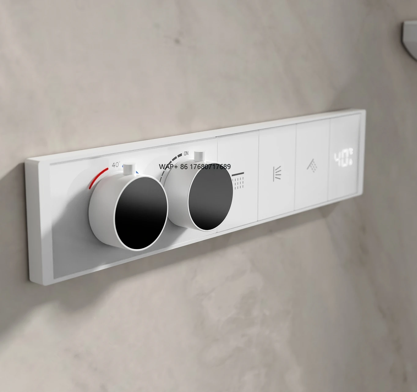 

2025 New Design Solid Brass Concealed Horizontal LED Digital Display Diverter Valve Shower Mixer Valve with Tempered Glass