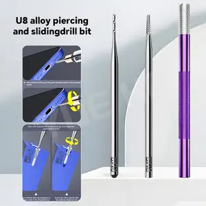 Bilashmart Lanrui U8S Alloy Stripped Screw Extractor Drill Bit Set 2.35mm Shank Phone Repair Professional Sliding Thread Removal Tool