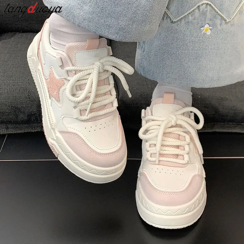 Kobiety Lolita Sneaker niebieskie buty marki oddychające grube obcasy buty sportowe Harajuku student y2k Sneakers buty wulkanizowane na co dzień