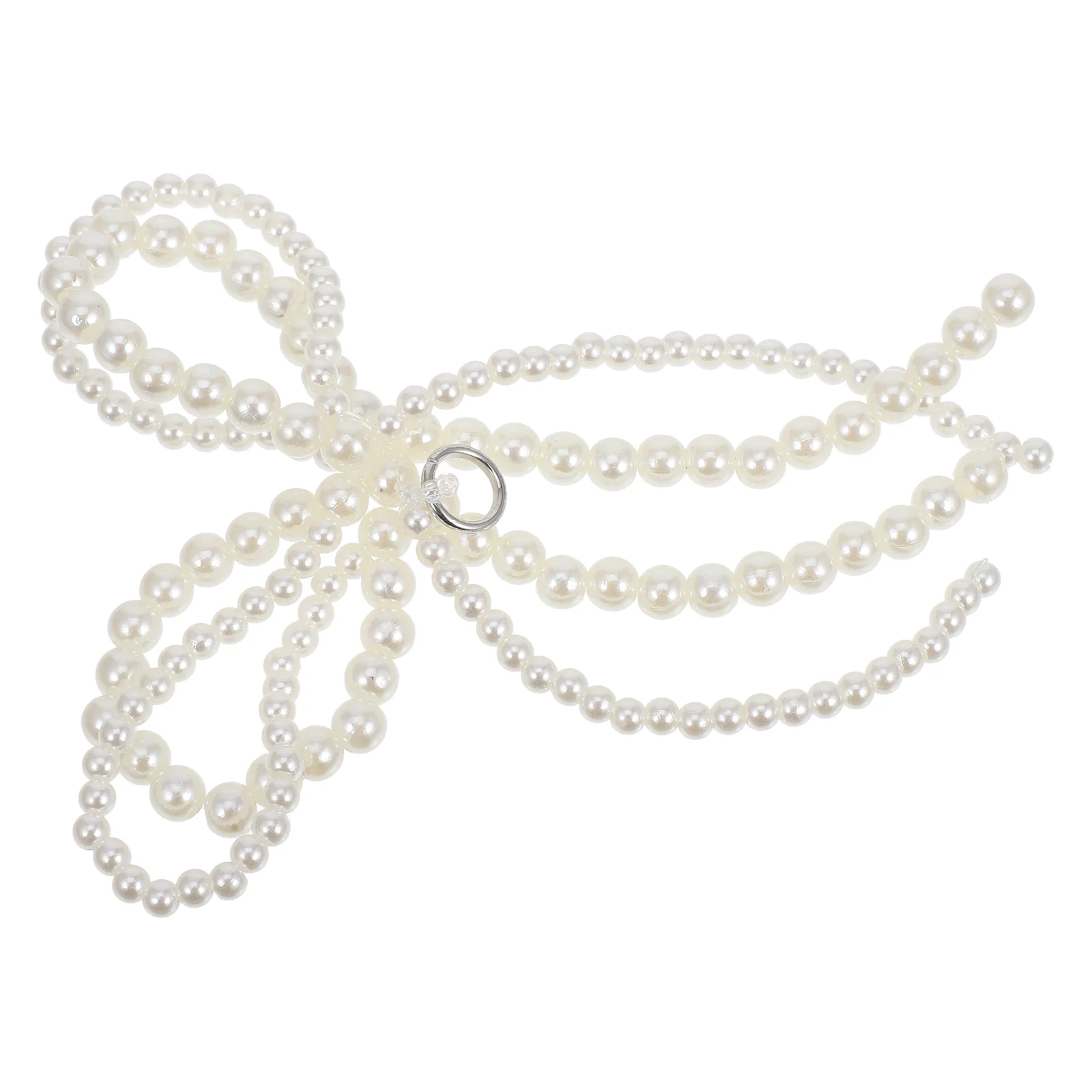 

Mobile Phone Chain Bow Pearl Bowknot Charm for Shoes String of Pearls Charms Plastic