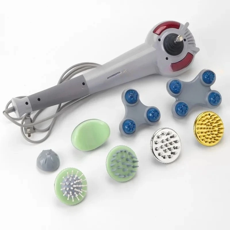 Eight-head Replacement Dolphin Massage Stick Stepless Speed-adjustable Massage Hammer Vibration Home