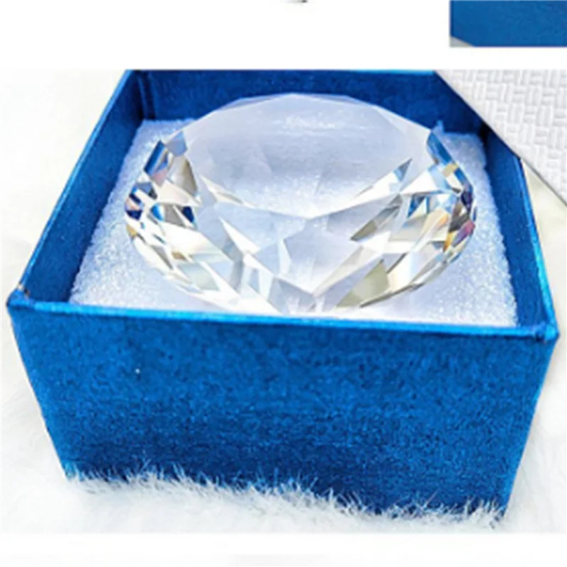 

2Pcs 80Mm Crystal Diamond Paperweight Decorative Rainbow Maker Prism Glass Diamonds Wedding Room Desktop Ornaments A-A68E