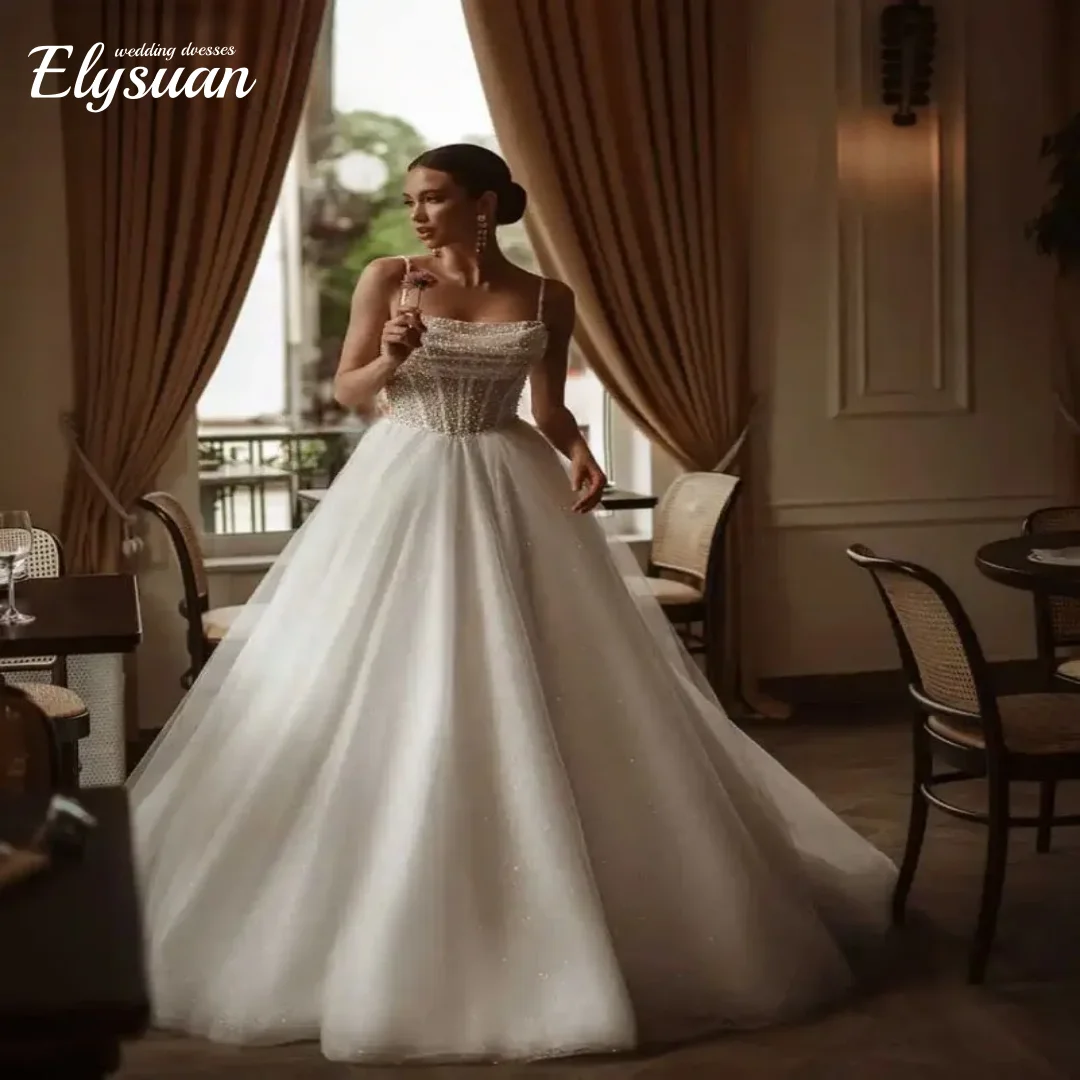 

Customized Simple Strapless Ball Gown Wedding Dresses Lace Strap Bridal Gowns Vestidos De Noiva