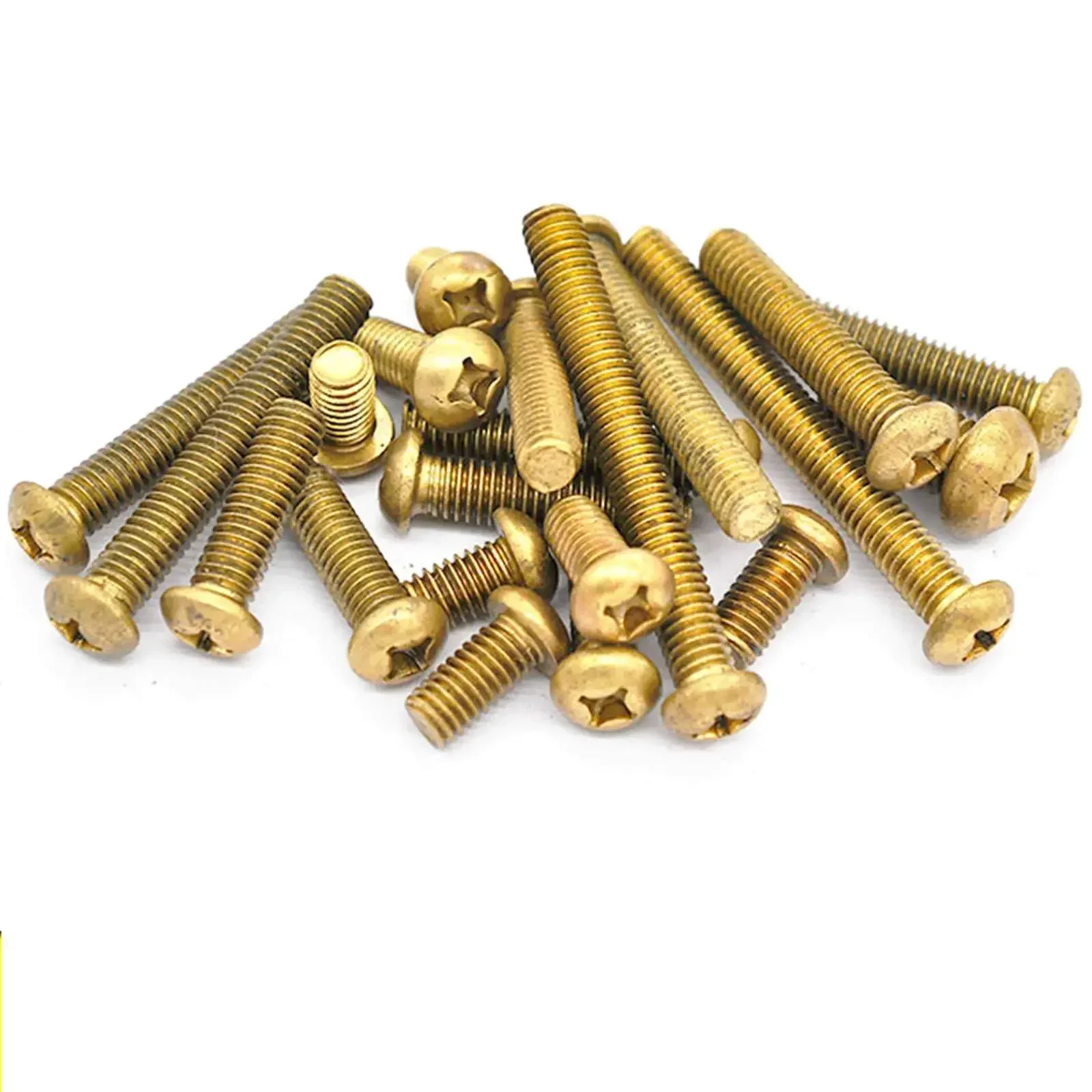 M4 Pitch 0.7 Thread Length 6/8/10/12/16/20/2530mm Phillips Pan Head Brass Cross Recessed Machine Screws Fasteners