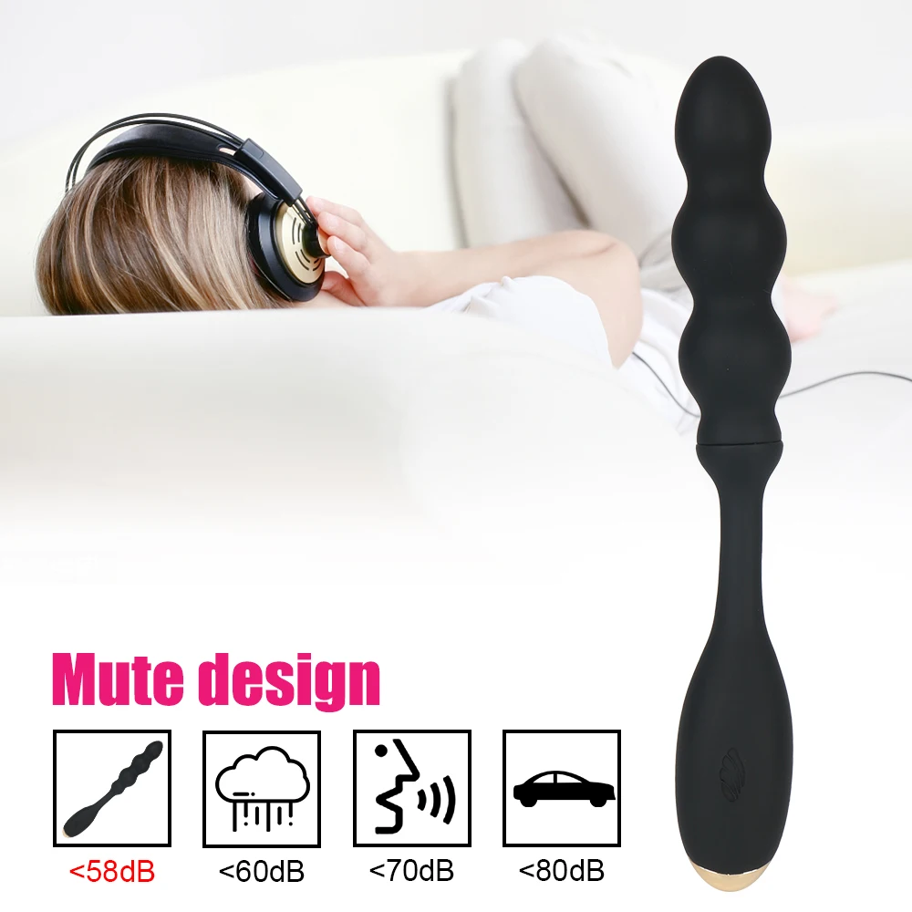 18cm Slim Vibrators For Women Nipple Clit Stimulator Vaginal Beads Anal Plug Men Prostate Massager Sex Toys Female Masturbator