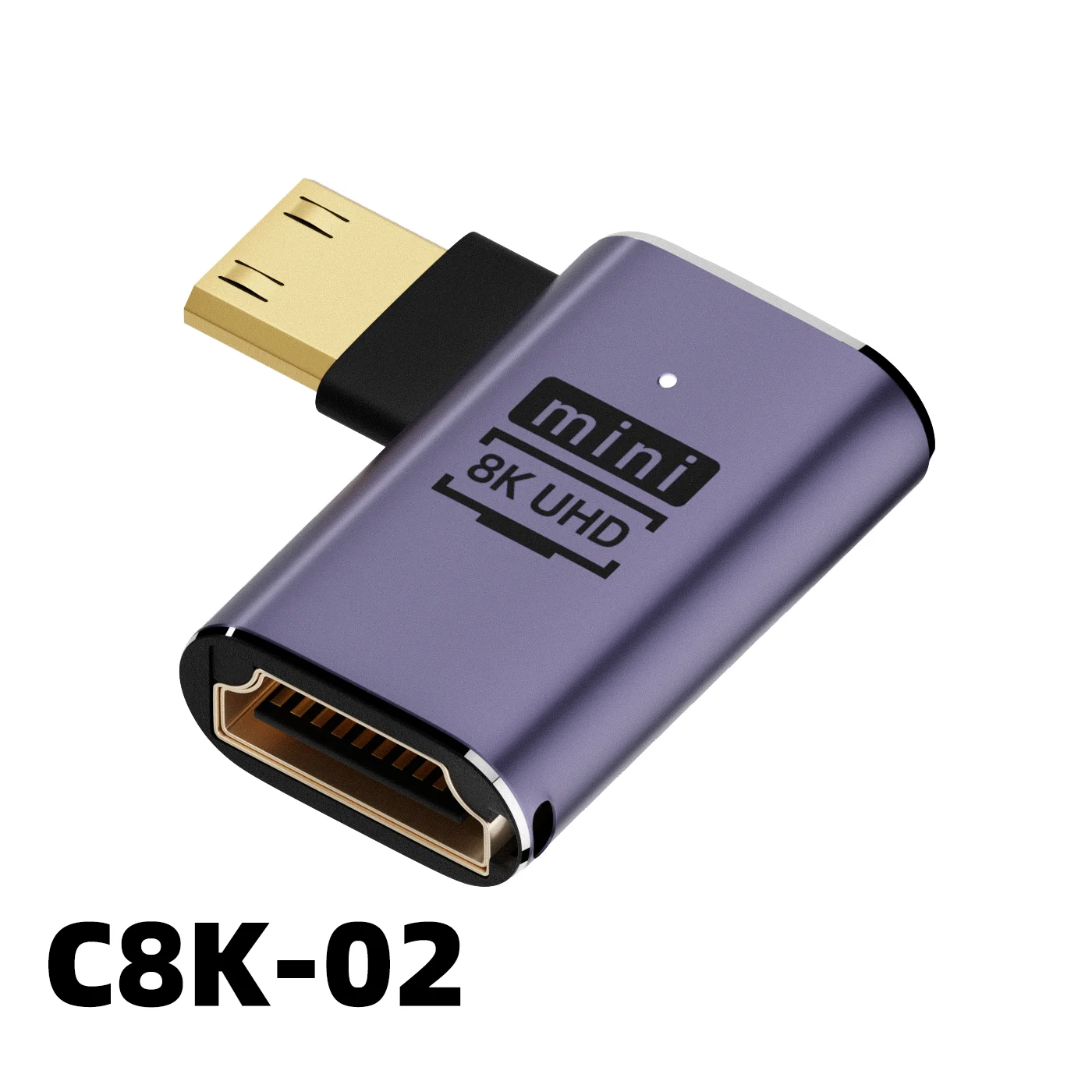 360 Degree Angled U-shaped L Converter Mini HDMI Male to HDMI-compatible 2.1V Female Extension 4K 5K 3D UHD 8K 60Hz Adapter