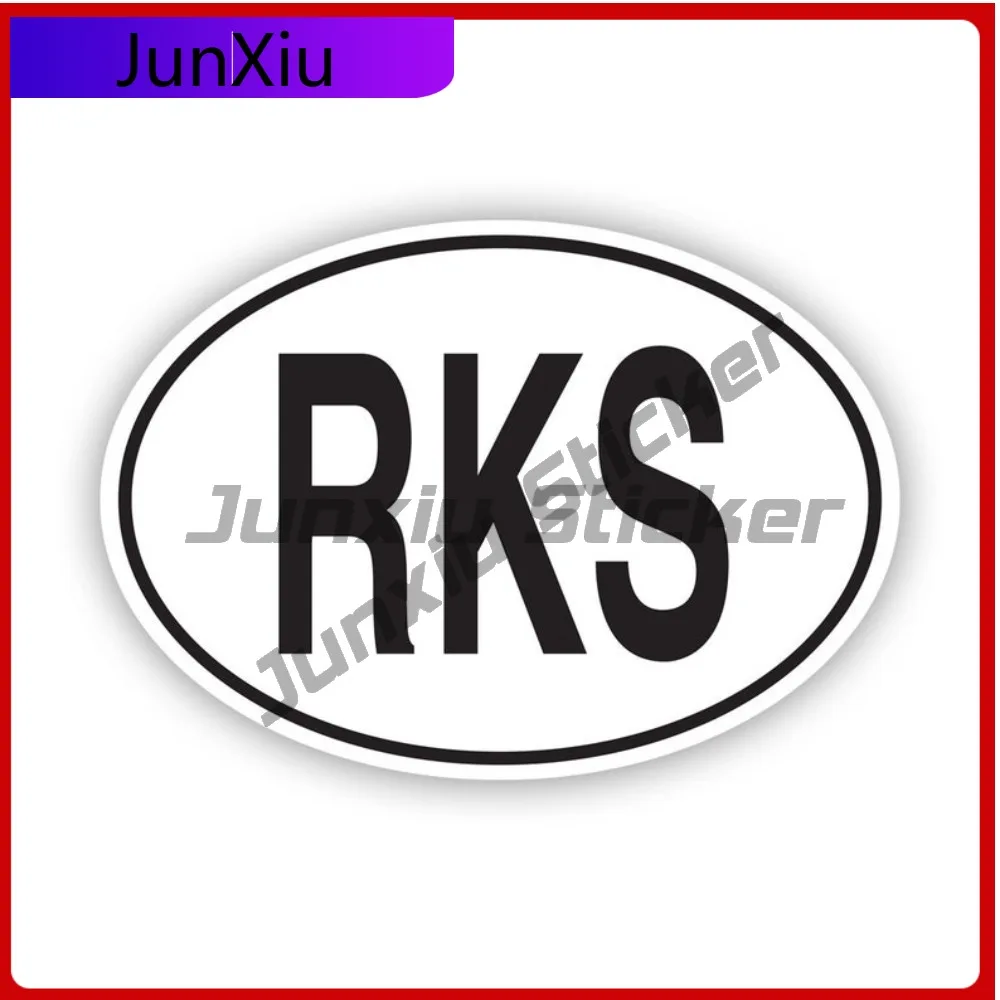 

Unique Cartoon Rks Kosovo Country Code Oval Sticker Decal Creative Uv Protected Kosovan Euro Ovals Car Decal Anti Scratch