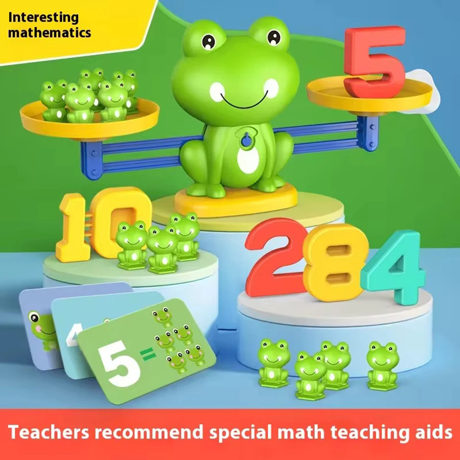 Juguetes matemáticos de inteligencia matemática, escala de rana divertida, juguetes educativos para edades tempranas para niños, suma, resta, equilibrio, iluminación
