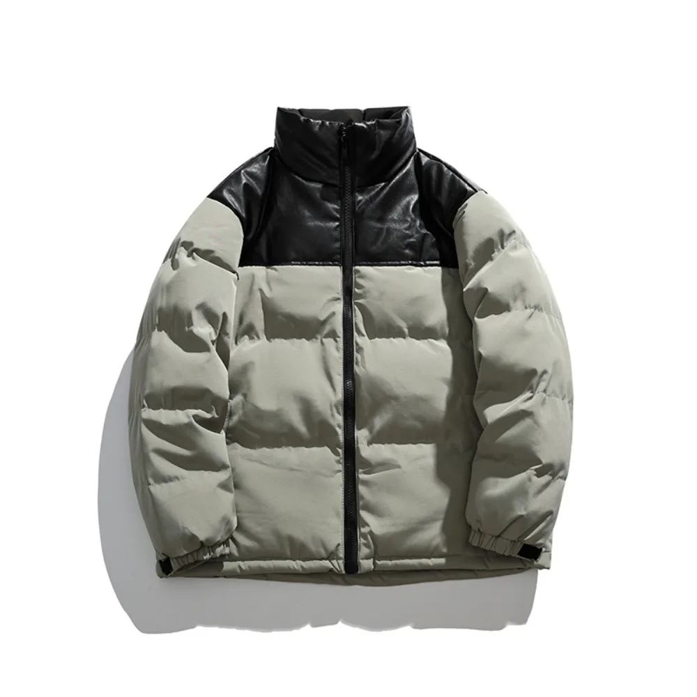 2025 autumn and winter new style stitched contrasting color cotton coat, comfortable and warm men's jacket