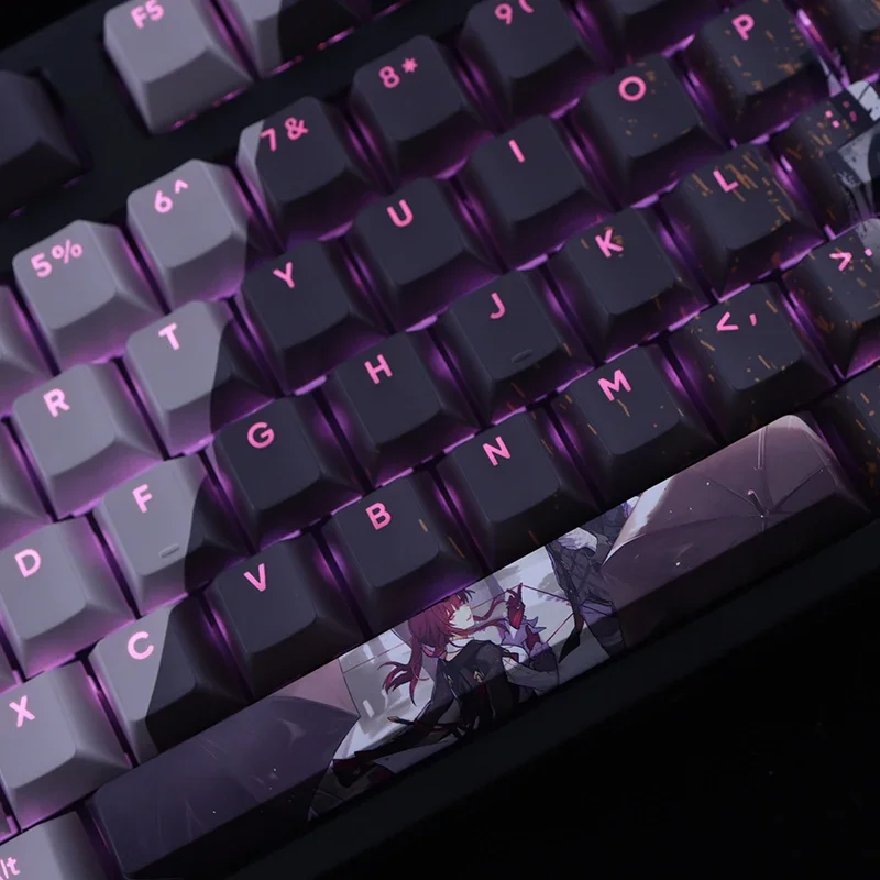 108 Keys/Set Kafka Honkai: Star Rail PBT Keycaps for MX Cross Axis Switch Keycap for Mechanical Keyboard Game Gift