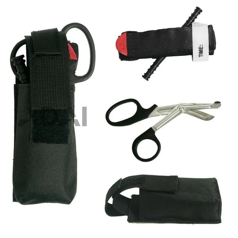 

CAT Tactical Battle Tourniquet + MOLLE System Medical Kit + Small Tactical EMT Medical Scissors Set