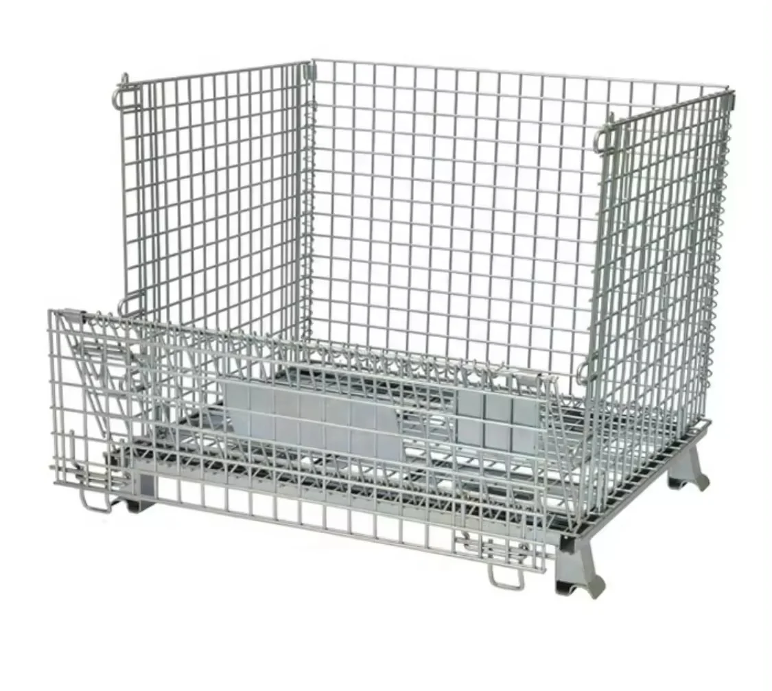 Portable Metal Pet Preforms Cage with Lid Foldable Steel Shopping Cart for Tools and Materials OEM Customization Supported
