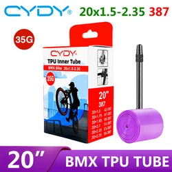 35G CYDY Camera Bicycle TPU Inner Tube for BMX Tire 20x1.5 1.75 1.95 2.1 2.25 2.35 French Valve length 45mm Bike Tyre penu 387