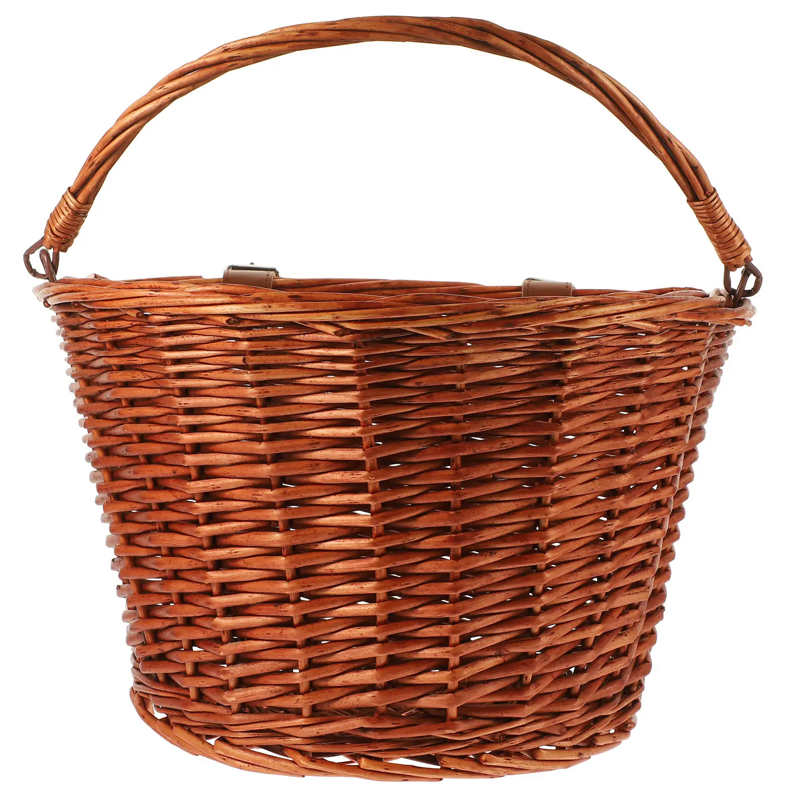 

Premium Natural Willow Bicycle Front Basket Heavy Duty Wicker Storage with Firm Hook Easy Install No Tools Needed for Metal