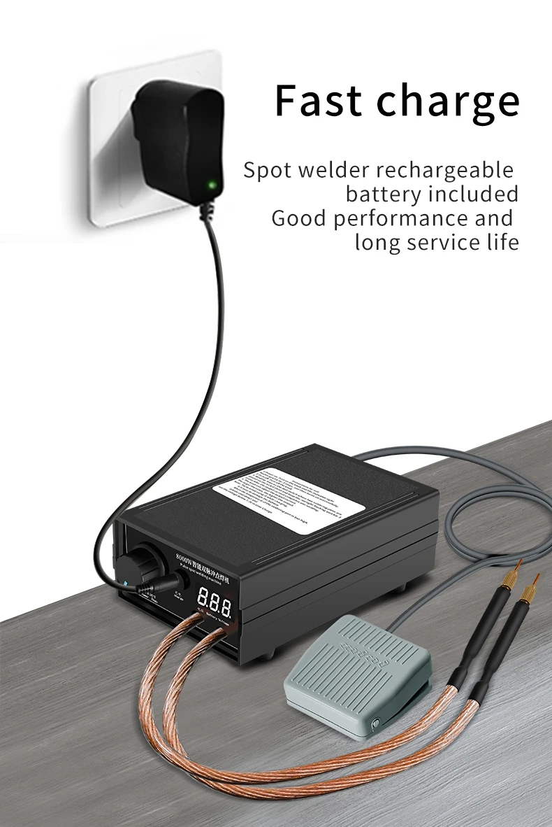 Docreate 8000W Hight Power Spot Welder Machine Kit 18650 Battery Pack Welding Tools Portable Welder Machine 0.15MM Nickel Strip