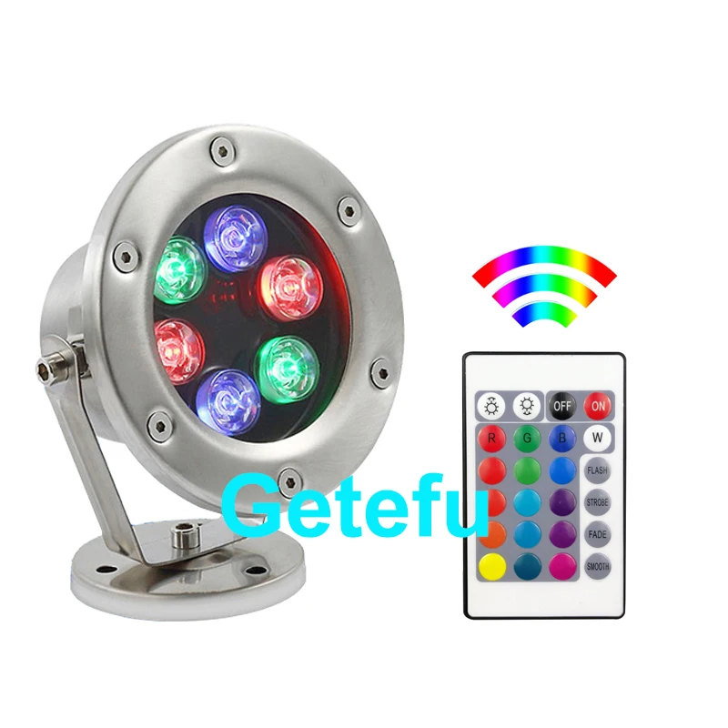 remote control RGB LED Underwater Aquarium Pool Fish Tank Spot Light IP68Fish Tank Pond Pool Garden Landscape Decorative Lightig