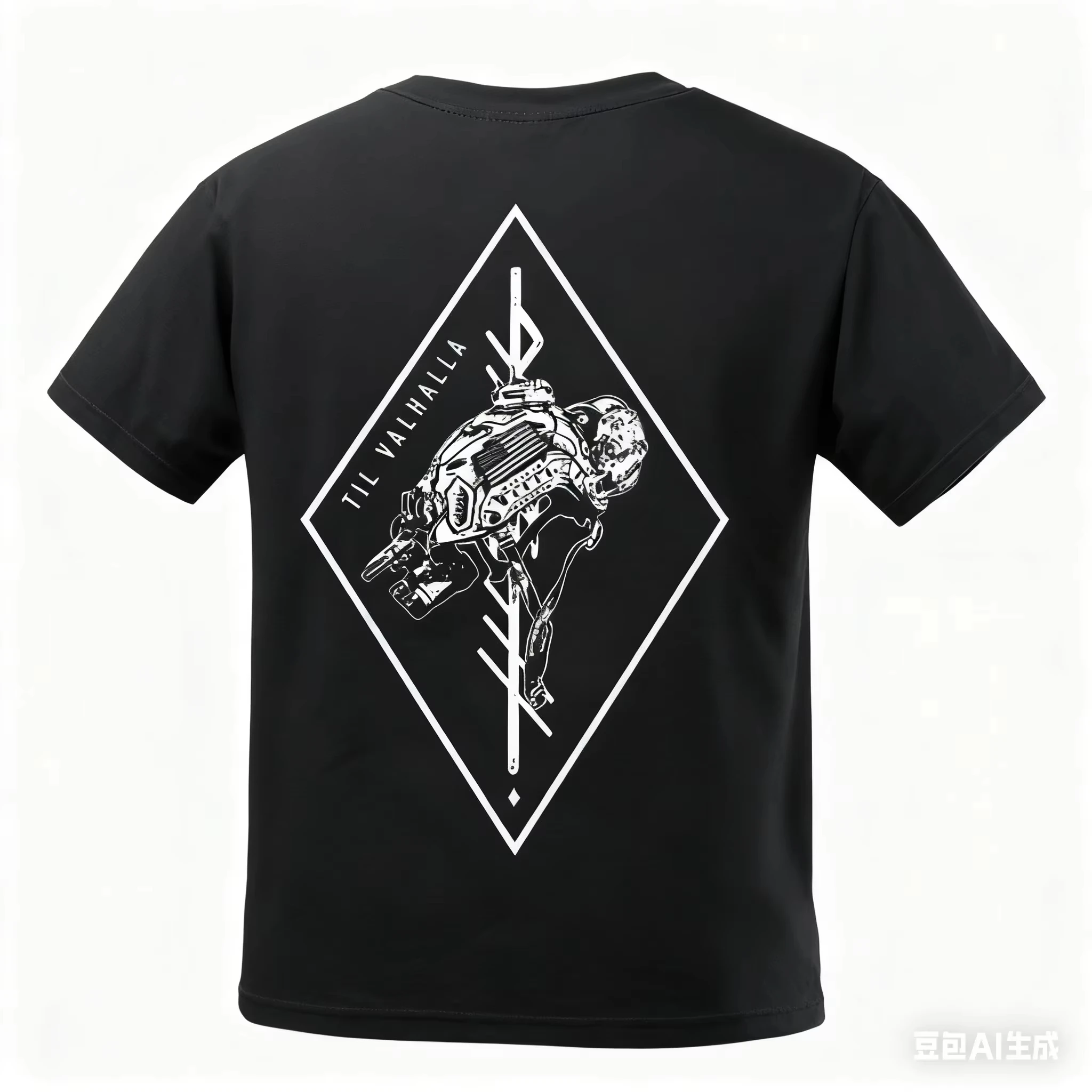 2026 Summer New Products - Military Style, Tough Guy Style - Checkered Tactical Helmet Style, Round-neck Short-Sleeved T-Shirt