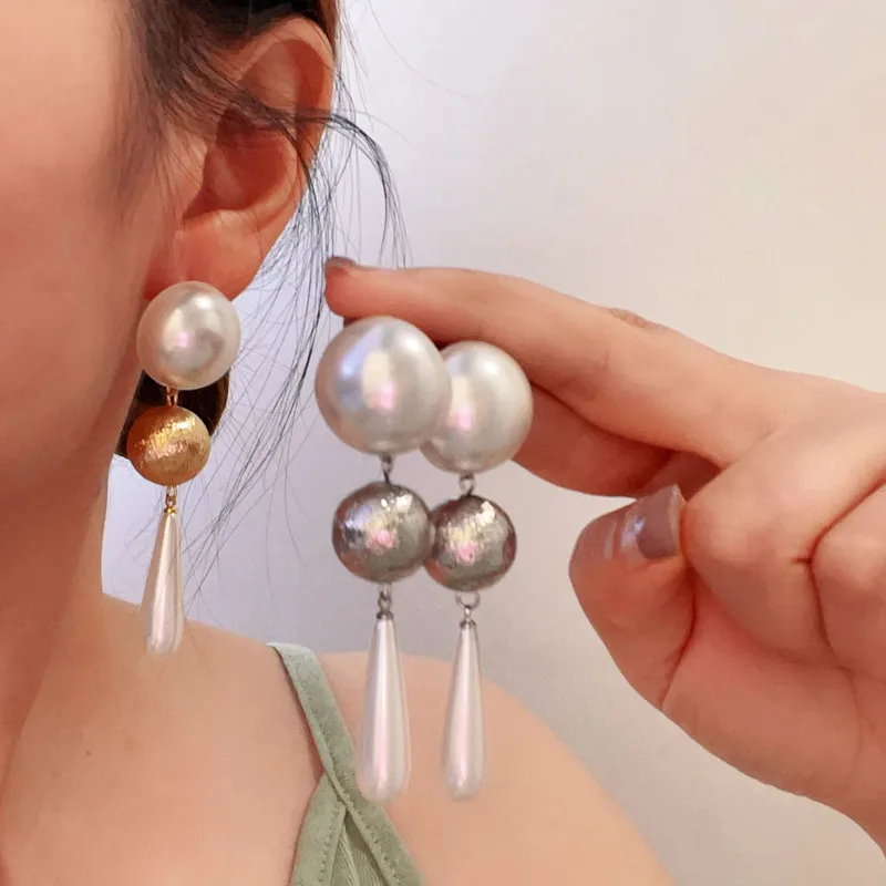 

Statement Fashion Pearl Ball Earrings For Women Creative New Unique Design Large Earrings