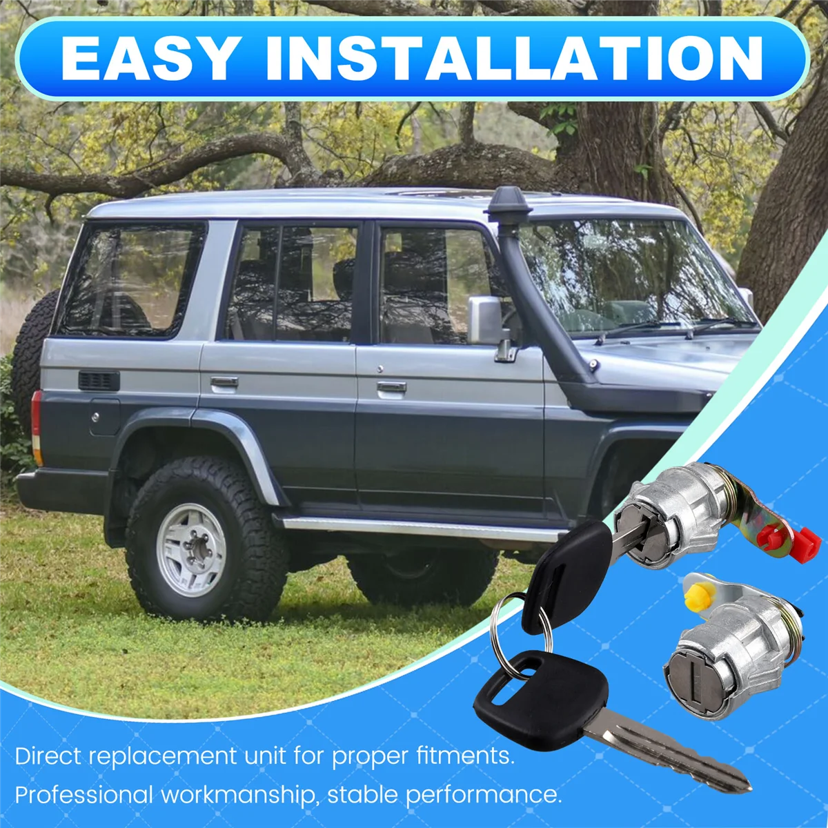 Автомобильный цилиндр LH и RH для дверного замка с ключом 69051-35030 69052-35040 для пикапа Toyota 1989-1995 4runner 1989-1998