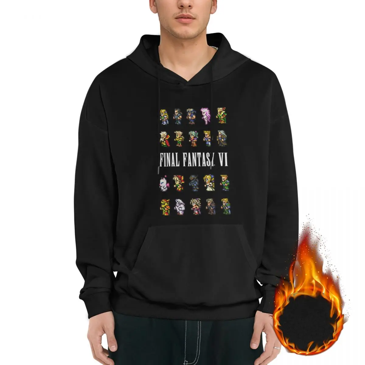 

Final Fantasy 6 VI Sprites PIXEL SPRITE men's clothing cheap clothes street wear clothes printed hoodie hoodies for men