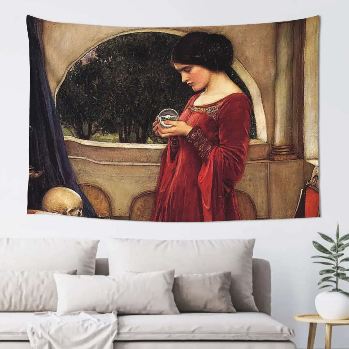 

HD. The Crystal Ball ,by John William Waterhouse Tapestry Home Decor Aesthetic Decoration Wall Bedroom Decor Aesthetic Tapestry