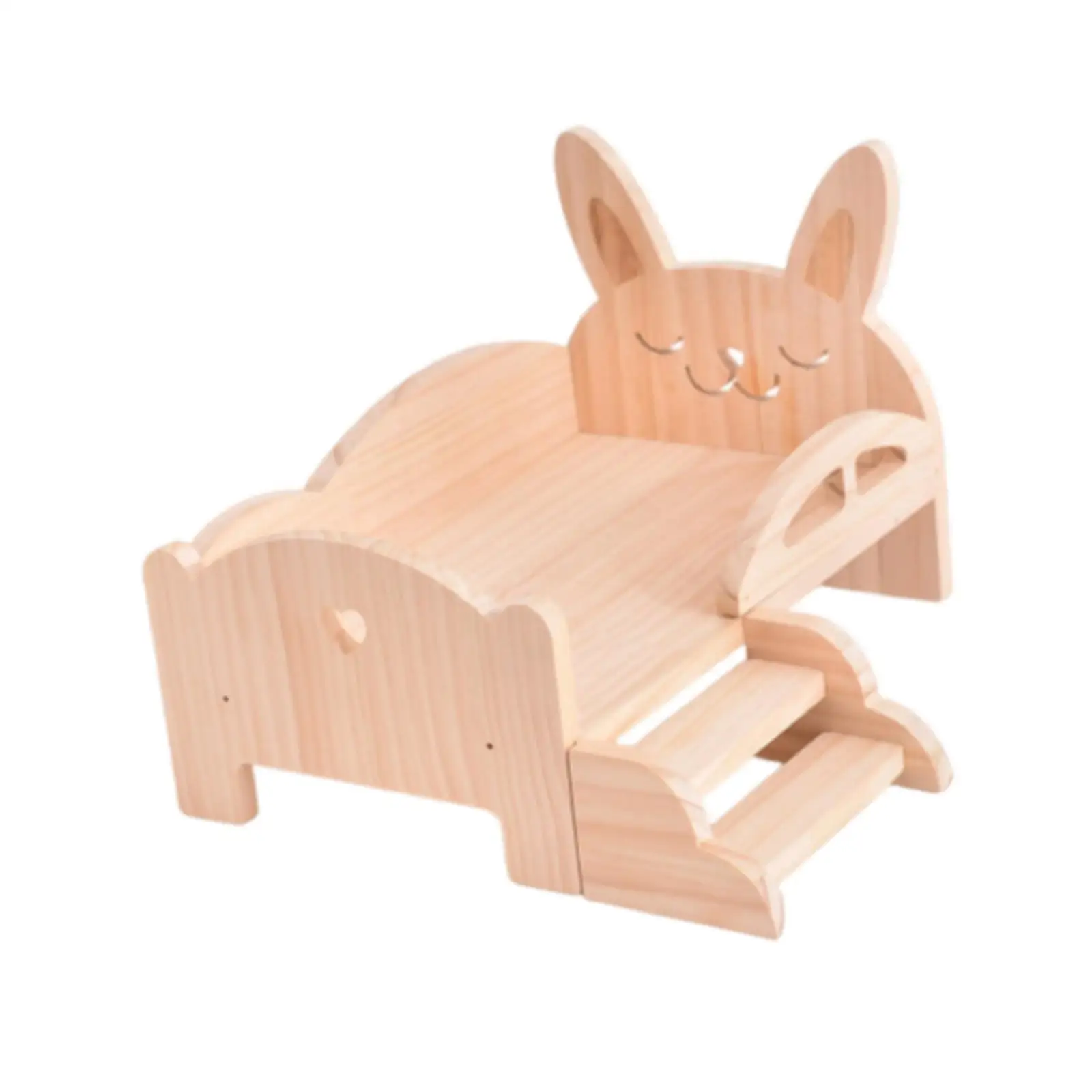 

Wooden Miniature Bed for BJD Dolls Cute Developmental Toy Doll Accessories