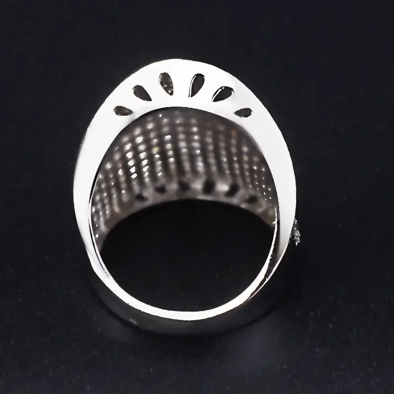 Huitan Gorgeous Wide Rings Full AA Cubic Zirconia Sparkling Wedding Accessories for Women Hyperbole Cocktail Rings Party Jewelry