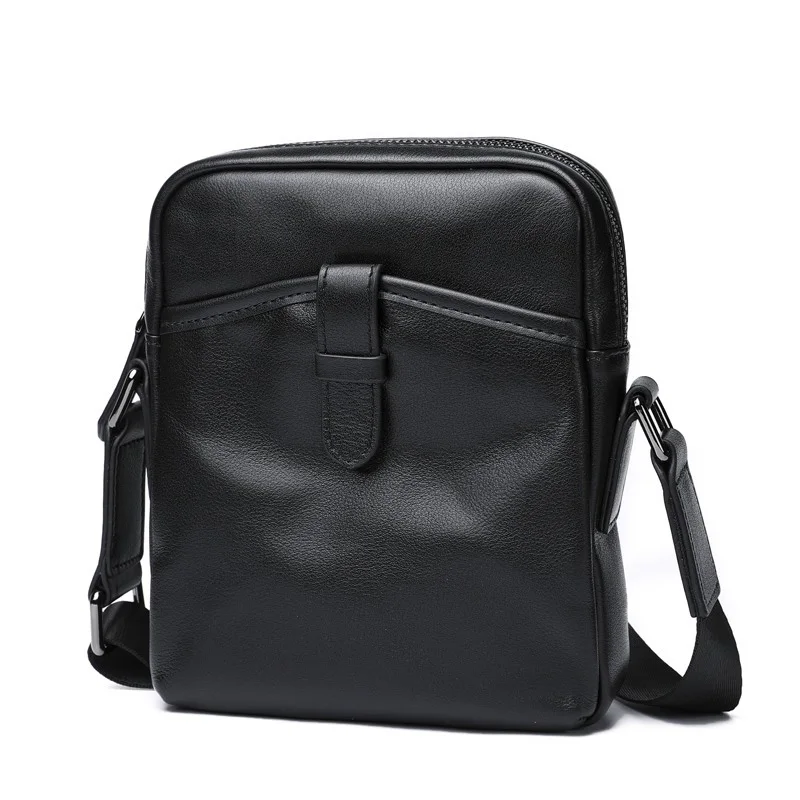 Imagem -03 - Wmnuo-bolsa Mensageiro de Couro Genuíno Masculina Bolsa Tiracolo Masculina Bolsa Pequena Bolsa de Ombro Marca Coreana Bolsa para Telefone W6075 2023