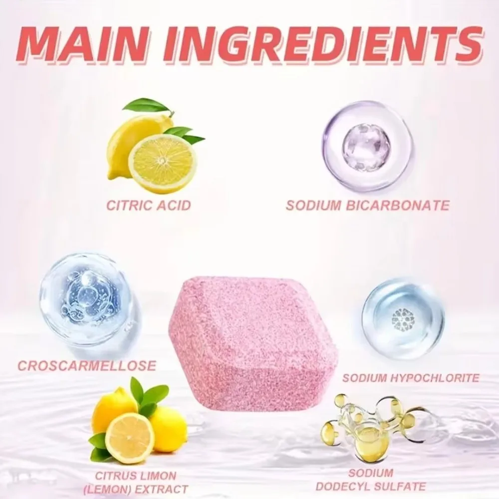 Fast Dissolving Toilet Cleaning Effervescent Tablets Odor Removing Powerful Descaling Toilets Cleaner Deodorant Long-Lasting
