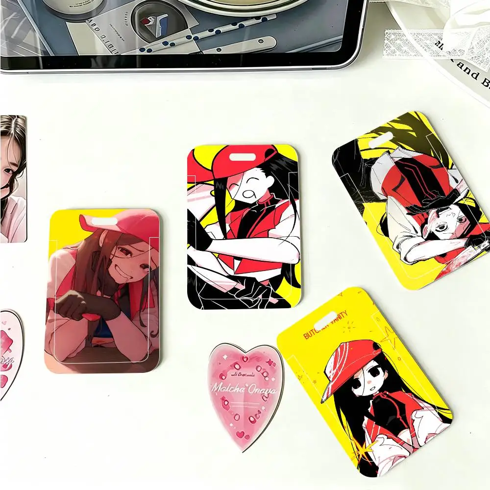 1pc Yi Xi Singer Meat Girl Laser ID Card Sleeve School Card Access ID Card Bus Meal Card Protective Sleeve Easy Push