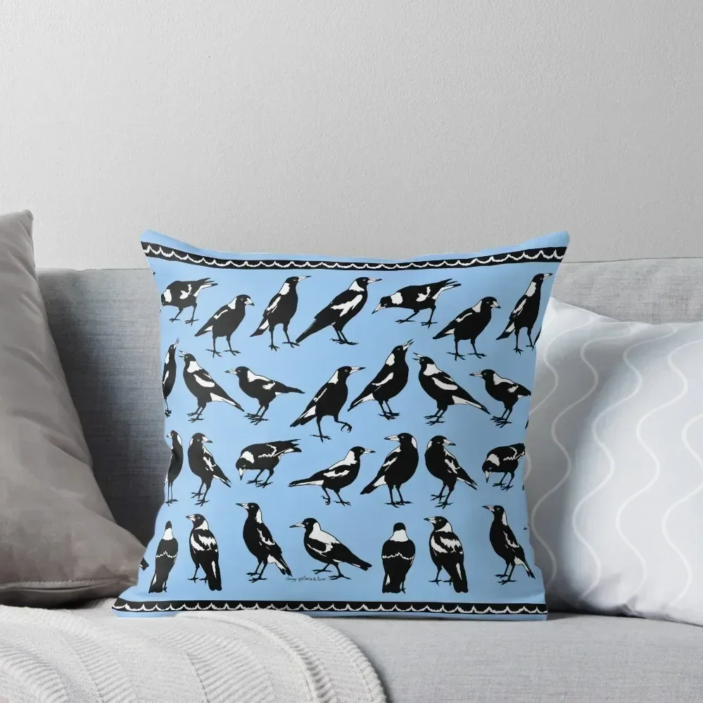 

AUSTRALIAN MAGPIES - tee shirts, other garments & homewares Throw Pillow pillow cover luxury pillow