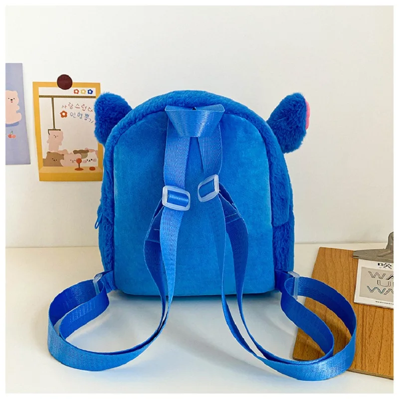 Disney Stitch Plush Backpack Ins Japanese Funny Cartoon Schoolbag Large-Capacity Student Backpack Kindergarten Bag Child Gift