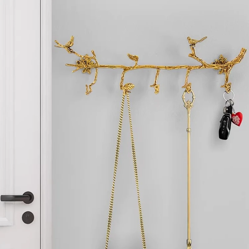 

Элитные латунные настенные вешалки-крючки для прихожей в форме дерева, органайзер для халатов, винтажная вешалка для одежды, курток и головных уборов