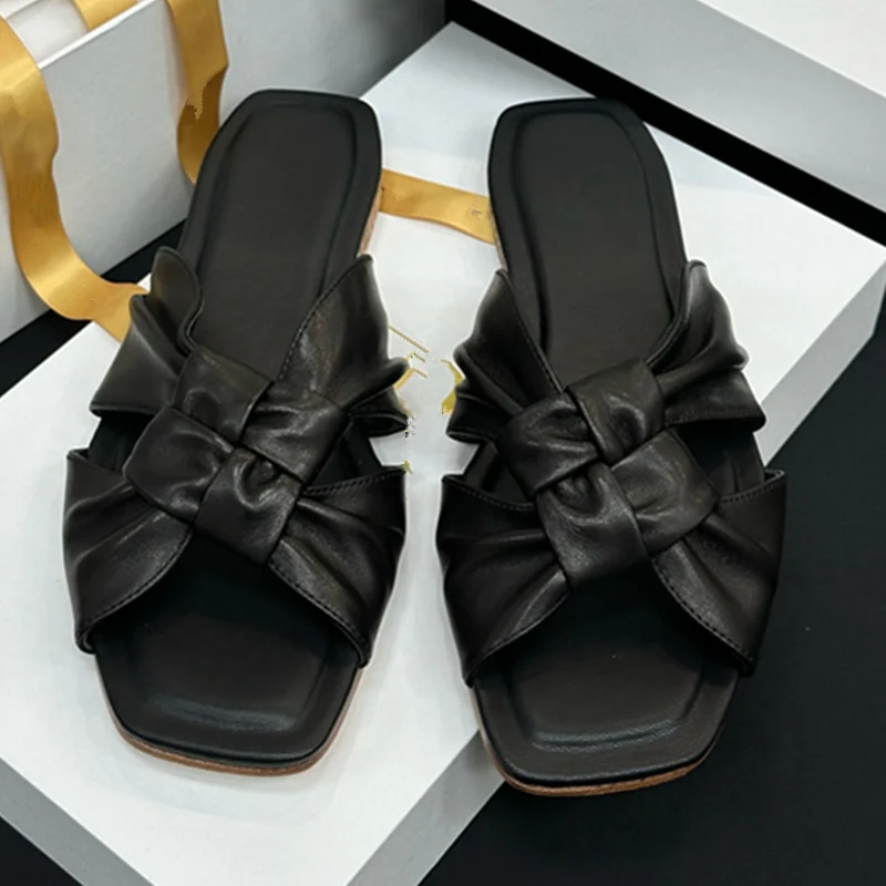 

Jenny&Dave Fashion Office Ladies Sandals Shoes Minimalist Niche Spring And Summer New Sexy Flat Heel Slippers Shoes Women