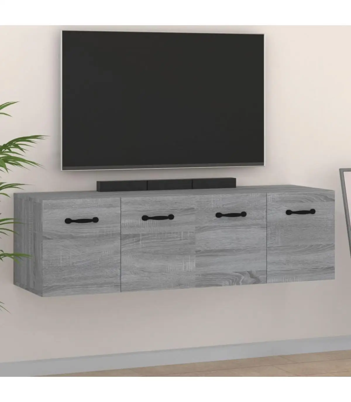 Lockers & Storage Lockers Wall Cabinets 2 Pins sonoma Grey Plywood 80x35x36,5 cm