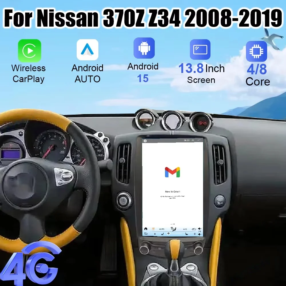 

13.8" Android 15 Touch Screen For Nissan 370Z Z34 2008-2019 Car Multimedia Player Stereo GPS Receiver Radio Head Unit CarPlay