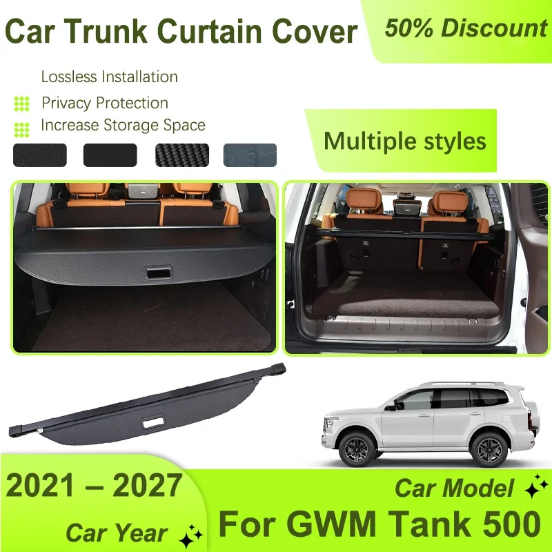 

Car Trunk Storage Rack Cover For GWM Tank 500 2021~2027 Retractable Shade Rear Cargo Liner Shelter Trunk Curtani Car Accessories