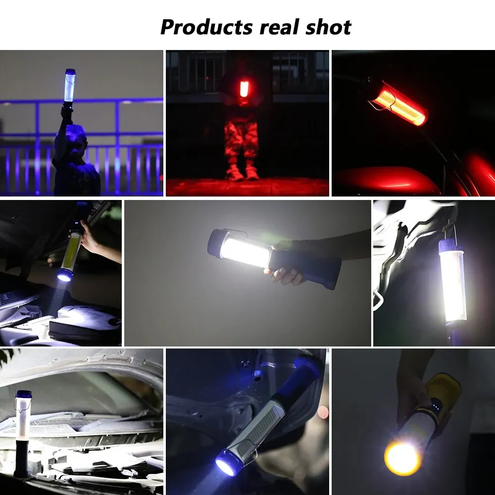 مصباح عمل مغناطيسي محمول باليد ، مصباح كشاف USB قابل لإعادة الشحن ، مصباح ورشة عمل LED ، SMD ، بطارية مدمجة ، مشعل تخييم