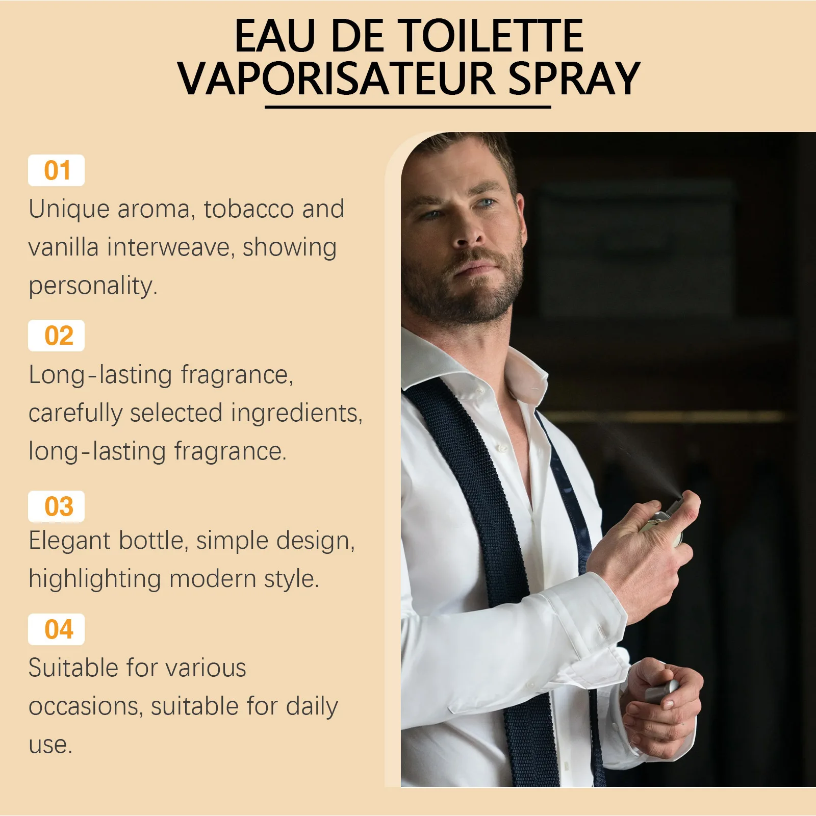 Sexuellement de bois de tabac pour hommes, parfum de bois de jazz, parfum de Cologne léger, parfum romantique, attirer les femmes, rencontres fraîches, parfum de charme de phéromone