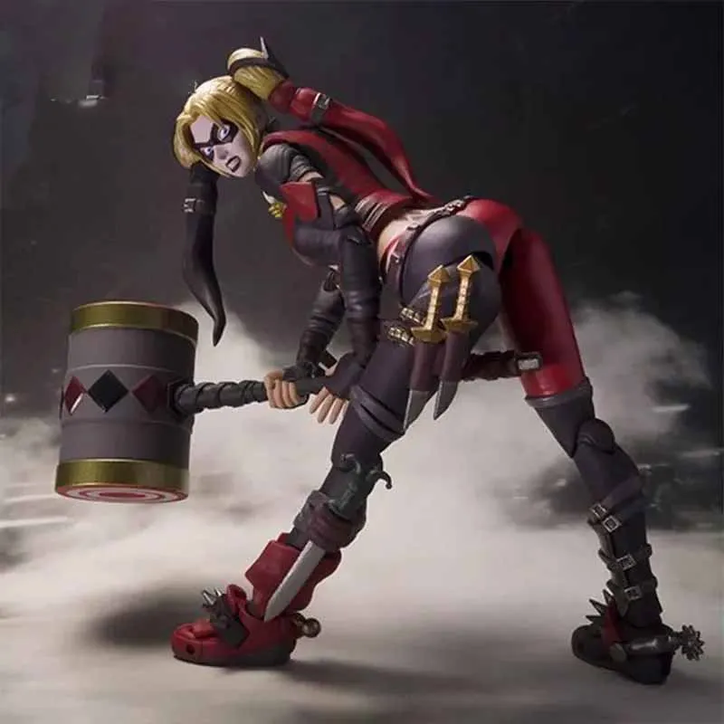 

Bandai оригинальный комплект модели SHF INJUSTICE Harley Quinn аниме фигурка модель игрушки для мальчиков и девочек подарки Коллекционная модель