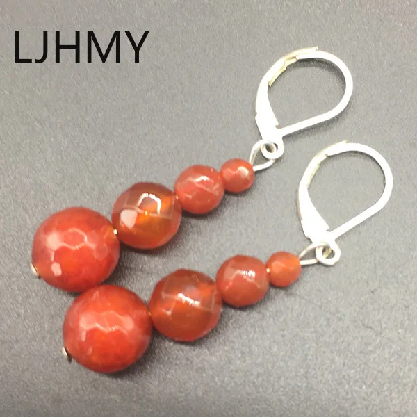 

Red Carnelian Stone Earrings Long Dangle Drop Earrings For Women Girl