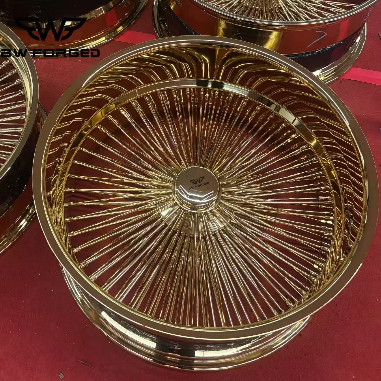 

BW 22 24 26 Inch Wire Wheels Customizable Gold Wire Wheels Spoke Wire Wheels for Classic Car