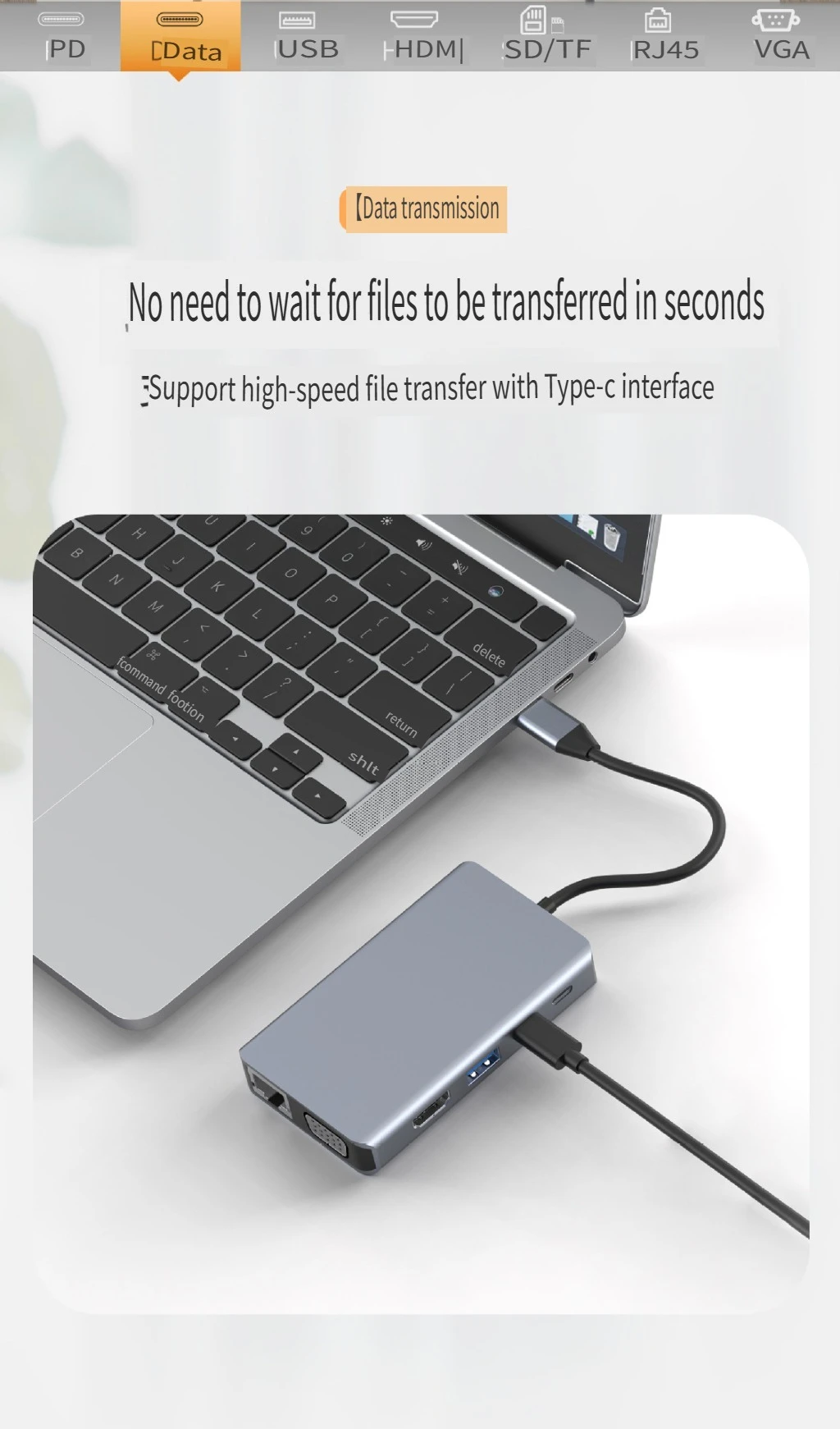 Type-C Docking Station 10-in-1 Extender USB Hub 3.0 Multifunction Hub Laptop Docking Station