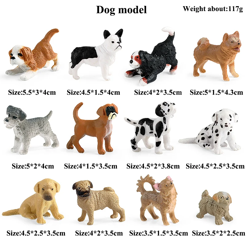 Oenux Dog Animals Model Set Action Figure Boxer Puppy Persian Cat Siamese Figurines Lovely Cake Topper Education Toy Kids Gift