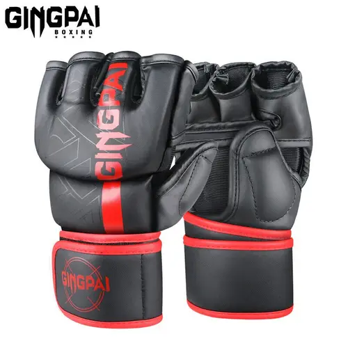 Imagen 2 del producto Guantes de boxeo, guantes de combate para hombres y mujeres, entrenamiento profesional MMA, guantes de boxeo de lucha de medio dedo, lucha libre Sanda