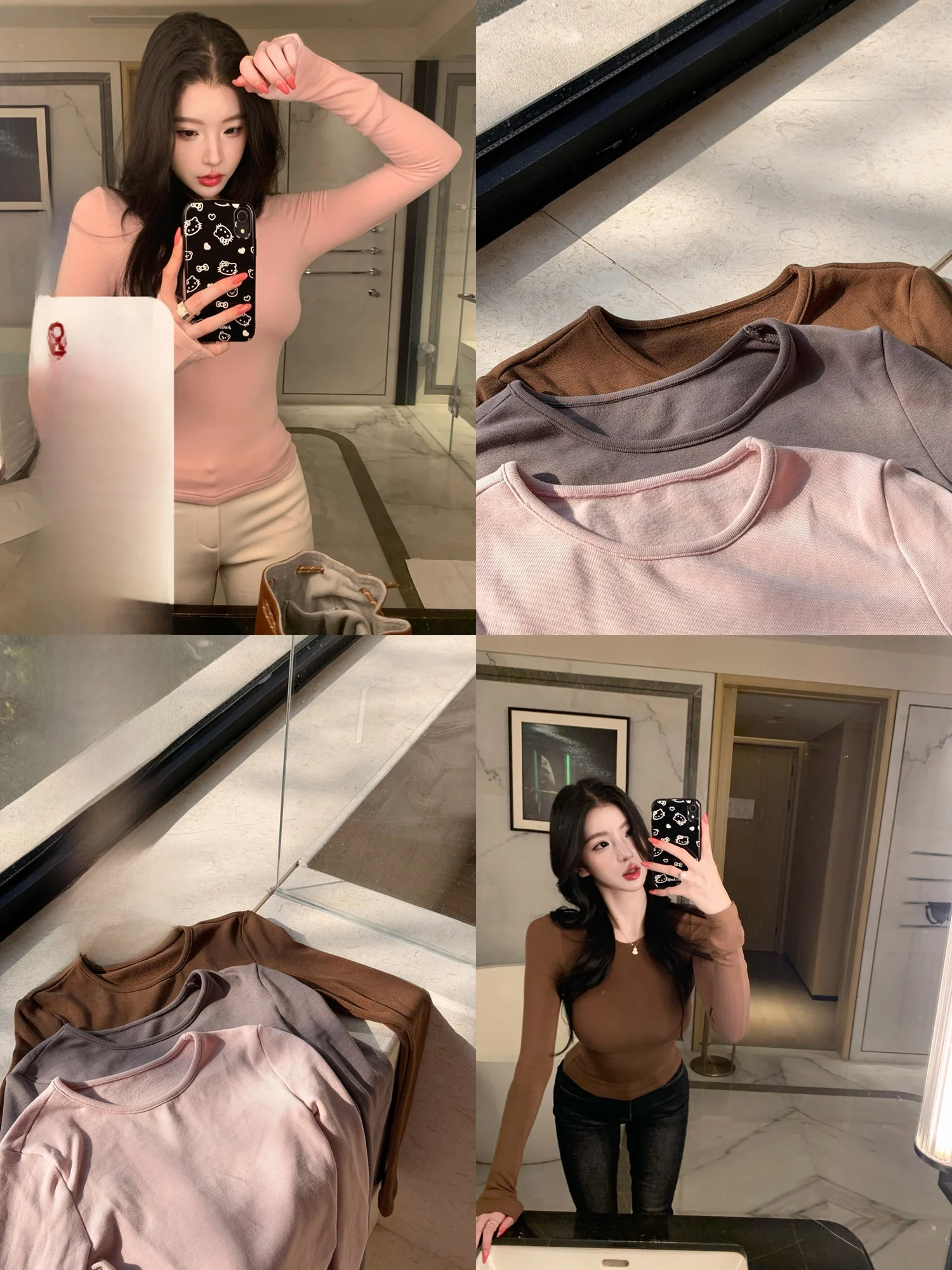 

Облегающая футболка с длинным рукавом и круглым вырезом, утепленная, для осени и зимы, повседневная, теплая, легкая, комфортная.