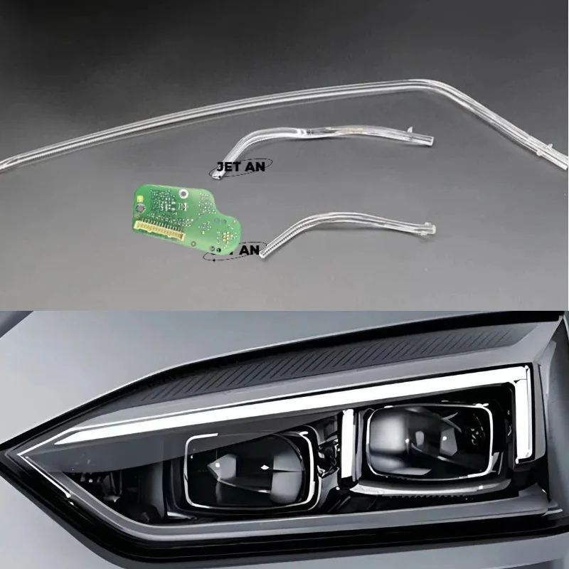 

White Light For AUDI A5 2017-2020 LED Car DRL CHIP Light Guide Tube Angel Eyes Daytime Running Chip Ballast Module Parts